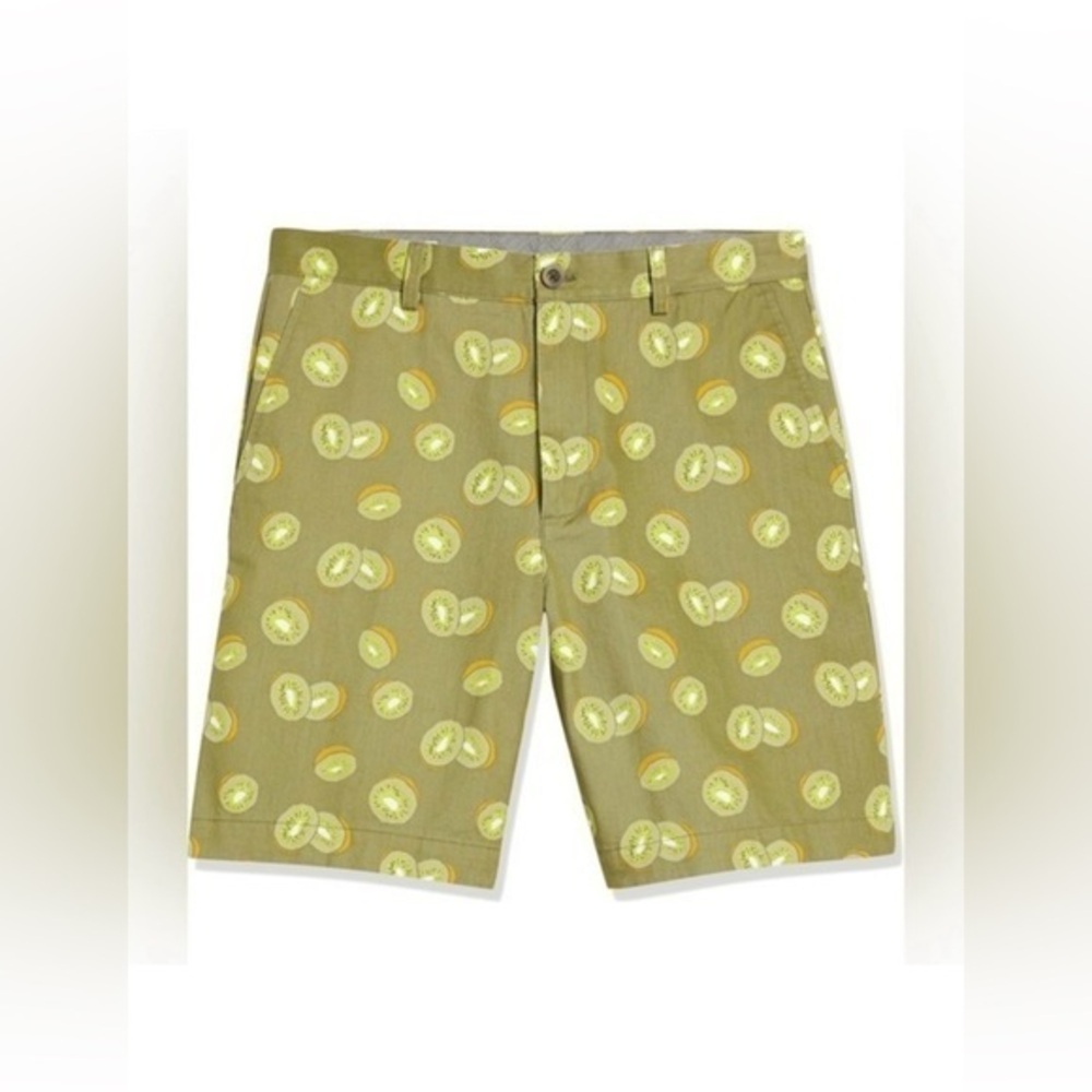 NWT kiwi print chino shorts 32 Amazon essentials preppy beach resort wear